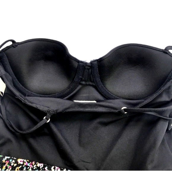 VS PINK nwot Romper floral/blk w Bustier XS - Picture 4 of 11